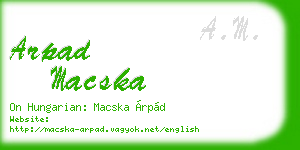 arpad macska business card